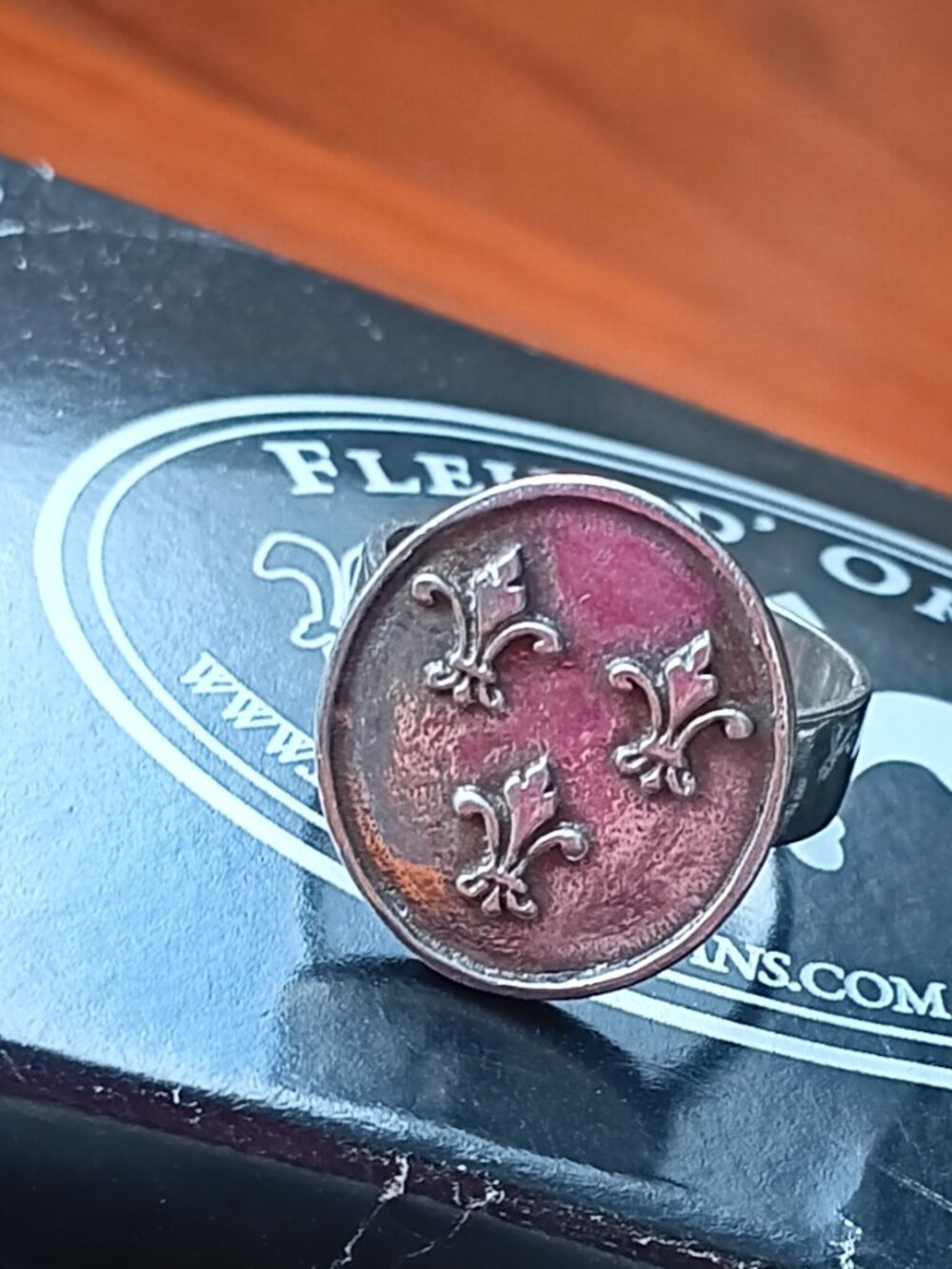 Fleur de Lis Bourbon Crest Ring Sterling Silver Size 6 by Fleur d'Orleans